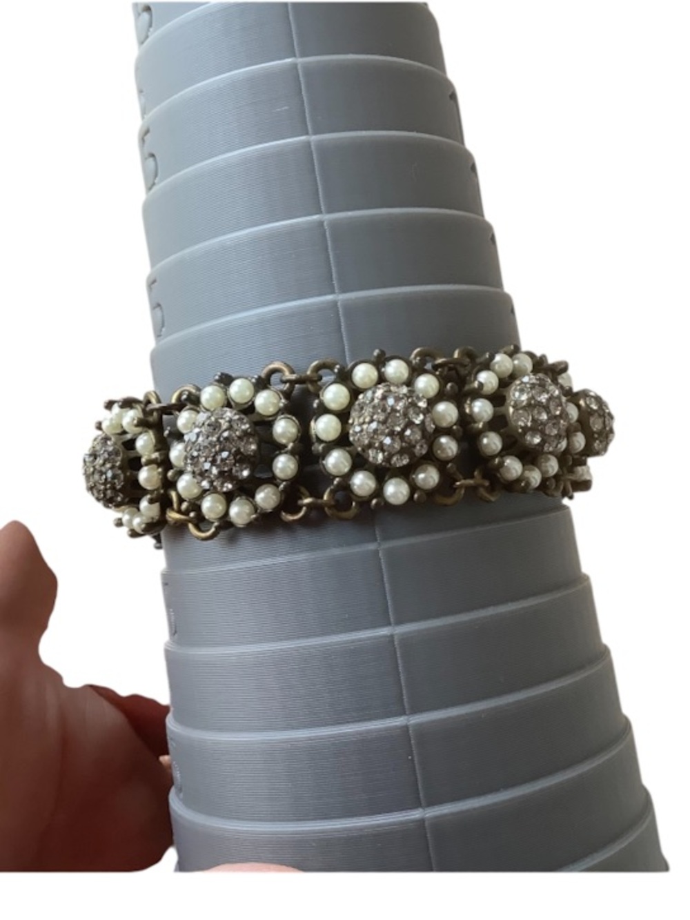 Heidi Daus Pearl & Swarovski Crystal Cluster Bracelet